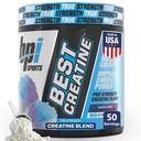 BPI Sports Best Creatine - Creatine Monohydrate Powder for Men &amp; Women, Himalayan Salt - Strength, Pump, Endurance, Muscle Growth, Muscle Definition - No Bloat - Snow Cone - 50 porciones - 10.58 Oz