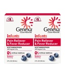 Genexa Infants' Clean Acetaminophen TEN Pediatrician Preferred Ingredients ¦ Doin Reliever " Fever Reducer for Babies TEN Dye Free, 0% Artificial Additives TEN Organic Blueberry Flavor, 4 fl oz (2 Pack)
