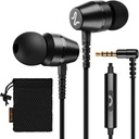LUDOS OMNITONE Wired Earbuds in-Ear Headphones, 5 años de garantía, auriculares con micrófono, 3.5 mm Jack Corded Ear Buds, Videoconferencia para iPhone, Samsung, Ordenador, Laptop, Niños, Estudiantes de Escuela