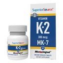 Fuente superior Vitamina K2 MK-7 (Menaquinone-7) 300 mcg - Fortaleza ósea " Apoyo a la salud Suplemento - Ayudas Función cardíaca saludable - Bariatric-Friendly - 60 Tablas sublinguales de disolución