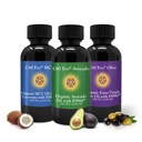 C60 Evo All-Natural Edible Oils, Mini Oil Sampler Set con puro C60 ESS60, Immune Support y Suplemento de Soporte Conjunto con aceite de oliva, aceite de aguacate y aceite de coco MCT, Conjunto de 3, 2 oz