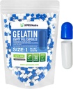 XPRS Nutra Size 1 Empty Capsules - 500 Count Empty Gelatin Capsules - Pill DIY Capsule Filling - Pure Bovine Pill Gel Caps for Do-It-youself Supplements (Blue/White)
