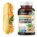 BIO KRAUTER Turmeric Suplemento con Boswellia Extract Capsules - 2000 mg Blend - 100 Conde - Vegan Boswellia Turmeric (Curcumin) - Fórmula w/Black Pepper
