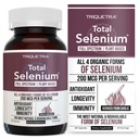 Selenio total - 200 mcg, Selenio de base vegetal - Espectrum completo, contiene 4 formas orgánicas esenciales de selenio que incluyen selenomethionina - derivado de ajo - 60 cápsulas