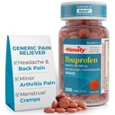 Lágrimas de hora, INC. Ibuprofeno 200mg 200 Tablets - (NSAID) Dolor de dolor de cabeza, dolor menstrual, dolor de dientes, dolor muscular, dolor de artritis, dolor corporal