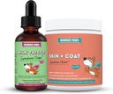 WONDER PAWS Milk Thistle Drops Plus Skin + Coat Soft Chews - para perros Liver y Kidney Support, Detox &amp; Skin and Coat Health - Milk Thistle 2 Ounces - Skin + Coat 70 Chews