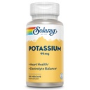 Solaray Potassium 99 mg - Electrolyte Balance Fórmula - Suplemento de Potasio para Electrolitos, Vascular y Heart Health Support - Garantía de devolución de dinero de 60 días, Lab Verified, 100 Servimientos, 100 VegCaps