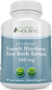 Puramente Holistic Pine Bark Extract 350mg 180 Vegan Capsules 95% Proanthocyanidins - French Maritime Pine Bark Extract - Non GMO &amp; Pesticide Free Antioxidant Suplemento
