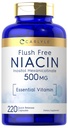 Carlyle Niacin Flush Gratis 500mg ← 220 Capsules ← No GMO y vitamina esencial