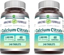 Impresionantes Fórmulas Calcium Citrate Suplemento TENIDO 1000 Mg TENIDO Tablets TENIDO Non-GMO TENIDO Gluten Free ← Made in USA (2 Pack, 240 Count)