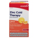 LEADER Zinc Cold Therapy Chewable Tablets, Non-Drowsy Homeopathic Zinc Supplement, Reduce la duración y la severidad de los síntomas fríos, Fast Acting Cold Remedy, Citrus Flavor, Sugar Free, 25 Count