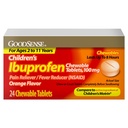 GoodSense Las tabletas para niños ibuprofeno Chewable, 100 mg, 24 conteo, alivio del dolor y reducción de la fiebre (NSAID), reduce temporalmente la fiebre y aliviar los dolores y dolores menores