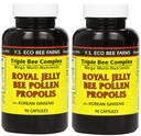 YS Eco Bee Farms, Royal Jelly Bee Pollen Propolis más Korean Ginseng, 90 Capsules (2Pack)