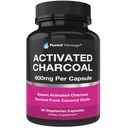 Cápsulas de carbón activado orgánico puro - 600mg por cápsula, 90 cápsulas vegetarianas