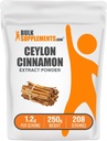 BulkSupplements.com Extracto de corteza de canela Powder - Suplemento de canela de Ceylán, Suplemento Herbal - Vegan & Gluten Gratis, 1.2g por Serving, 250g (8.8 oz) (Pack of 1)