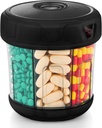 Organizador de suplementos extra grande con XL 7 Compartimientos, TPU Lid suave Fácil de cargar y utilizar dispensador de píldoras, 1 Mes de Jumbo Vitamin Holder Medicina Organizador Almacenamiento