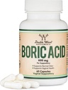 Boric Acid Suppositories (600mg Vaginal Suppository, 60 Conde) Soporta Vaginal pH Balance, Odor Control (USP Medical Grade Fine Powder, Easy Dissolve, Third Party Tested) por Double Wood