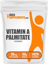 BulkSupplements.com Vitamina A Palmitate Powder - como Retinol Palmitate, Vitamina A Suplemento para Immune &amp; Eye Support - Gluten Free, 35mg por Serving, 50g (1.8 oz) (Pack of 1)