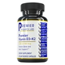 Laboratorios de Investigación Premier: Vitamina D3 + Suplementos K2 - para soporte de huesos y promueve la salud del corazón, sin gluten - 5000 Suplementos de UI Vegan - Calidad testada Ø 30 cápsulas basadas en la energía vegetal