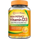 Recetas del Doctor Vitamina D3 5000IU, Soporte Inmunitario para Huesos, Dientes y Función Inmunitaria, No GMO, No Gelatina, Gluten o Soy, 120 Softgeles Vegetarianos