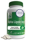Salud Thru Nutrition Alfa Lipoic Acid 600mg 60 Servings ← Certified Vegan ← Universal Antioxidante Silencio No-GMO, 3er Parte Tested, Hypoallergenic, Gluten Free, Soy Free ALA Capsules