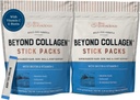 Más allá de los péptidos de colágeno Pólvora Desflavorada Packets-Hydrolyzed Collagen Powder-Hair Skin Nail &amp; Soporte Conjunto- Multi Tipo Collagen Suplementos para Mujer &amp; Hombre 30 Pack (2pk)
