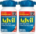 Alimentador de Dolor Advil y Reductor de Fiebre, Medicamento de Alivio de Dolor con Ibuprofeno 200 mg para Dolor Conjunto, Ache Musculo y Artritis Menor Alivio de Dolor - 200 Tabletas Coadas con Cap de Artritis Fácil Abierto