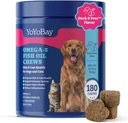Aceite de pescado para perros " gatos " , Omega 3 aceite de pescado para perros - Rico en Omega 3, 6, y 9 con aceite de Flaxseed, EPA " DHA - 180 cerdas suaves, sabor de pato " - Antiinflamación, piel " salud de la carne