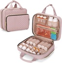 Damero Pill Bottle Organizer Bag, Travel Medicine Bag Organizer, Medicine Organizer and Storage for Pills, Vitamina, Fish Oil, Medical Supplements for Women and Men, Misty Rose