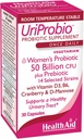 HealthAid UriProbio – 50 Billion CFU Probiótico femenino con Prebiótico, Arándano, D-Mannose, Vitamina D3 &amp; B6 Silenciosos Urinary Tract " Digestive Wellness, Acid " Bile Resistant, Vegan