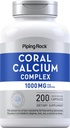 Piping Rock Coral Calcium 1000 mg  200 Capsules ← Bone Formula Complex with Vitamin D, C, and Magnesium ← Non-GMO, Gluten Free Supplement