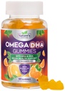 Omega 3 Fish Oil Gummies - Triple Strength Omega3 Gummy - DHA &amp; EPA Fatty Acids for Heart Health, Joint & Brain Support, Nature's High Absorption Omega Fish Oil Suplemento, Orange Flavor- 60 Gummies