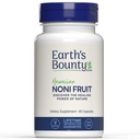 Capsulas de frutas de Noni de Hawaii de la Tierra - 60 cápsulas de verduras - Sistema de inmunológico saludable &amp; Soporte de salud conjunto - 100% natural &amp; puro Noni - Vegetarian