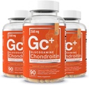 Elementos esenciales Glucosamina Chondroitin MSM Boswellia Serrata Hialuronic Acid Suplemento Conjunto Soporte Antioxidante Suplemento para Flexibilidad - 270 cápsulas (3 Pack)