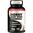 Horny Goat Weed 1275 mg MAX STRENGTH w/Maca (2 Mes de Suministro) - Complejo de Energía y Rendimiento para Hombres y Mujeres