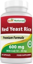 Mejores Naturales Rice de levadura roja con COQ10 60 cápsulas - Contiene 600 mg de arroz de levadura roja y 30 mg de CoQ10