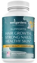 100% Piel de pelo puro y uñas Vitaminas - Vitaminas de Biotina para Mujeres y Hombres, Edades 18 y Arriba, apoya el crecimiento del cabello más rápido, uñas más fuertes, piel sana, fuerza extra 78,1119mcg - 1 mes de suministro