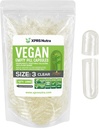 XPRS Nutra Size 3 Empty Capsules - 1000 Conde Clear Empty Vegan Capsules - Vegetarian Pills - DIY Vegetable Capsule Filling - Veggie Pill Caps