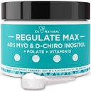 Regular MAX Myo-Inositol & D-Chiro Inositol Suplemento Polvo para Mujeres con Vitamina D &amp; Folate PCOS Apoyo nutricional, Equilibrio hormonal &amp; Apoyo Fertilidad, Desarrollado 60 Actuaciones