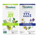 Himalaya Hola Alegría con Ashwagandha para mejorar el Mood y los Espíritus " Hola ZZZs con Melatonina para el apoyo al sueño, 60 cápsulas cada uno - Bundle