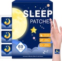 Patches de sueño para adultos, parches de melatonina para adultos dormidos, todo natural profundo, adecuado para mujeres y hombres, proporciona un descanso cómodo, 69