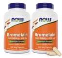Ahora Bromelain 500 mg, 200 capsules Veg (Pack of 2) Suplemento - No GMO, Cápsulas Vegan 500 mg