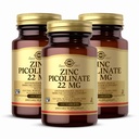 Solgar Zinc Picolinate 22 mg, 100 Tablets (Pack of 3) - Promueve la Esquía Saludable - Soporta el Sistema Inmunitario, Normal Sabor & Visión - Antioxidante - No GMO, Vegan, Gluten Gratis, Kosher - 300 Total Servings