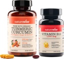NatureWise Curcumin Turmeric 2250mg &amp; Vitamina B12 1000mcg Softgels Joint Support Niveles de energía 60 Cuenta