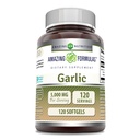 Fórmulas asombrosas Suplemento de ajo TENIDO 50 Mg Concentrate (100:1) TEN 5000 Mg Equivalente TEN 120 Softgels ANTE No-GMO ANTE Gluten-Free TEN Made in USA