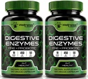 Enzimas digestivas con probióticos y prebióticos, 450mg, 5 millones de CFUs - Pure Super Digestion Capsules - Enzimas digestivas para hombres de apoyo Digestión " Salud Gut - 120 Conde (Pack of 2)