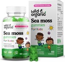 Wild &amp; Organic Irish Sea Moss Gummies for Kids 800mg - Immune Support with Bladderwrack - Vegan Sea Moss Gel Chews for General Support - 60 Non-GMO Seamoss Gel Gummies