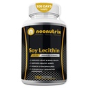 Soy Lecithin Capsules 1200mg (Uno al Día, 100 Softgels) Suplemento de Apoyo Inmunitario Rich in Phospholipids Soporta Metabolismo, Brain & Heart Health & Cell Funciones Made in The USA Non-GMO by Neonutrix