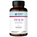 Vitamina World CoQ10 200 mg Softgels, Coenzyme Q10 Suplementos para soporte antioxidante, salud cardíaca y producción de energía, Gluten Free, 120 Rapid Release Softgels