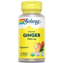 SOLARAY Orgánica de jengibre 1080 mg - Suplementos de jengibre orgánico - Alivia la náusea y el voto asociado con la enfermedad de la moción, apoya la salud conjunta - Vegan, no somnoliento, garantía de 60 días, 50 servicios